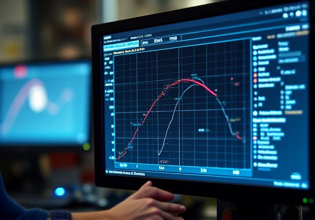 Monitor zobrazující graf výkonu a točivého momentu motoru