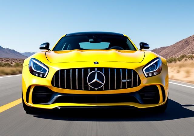 Zlatý Mercedes-AMG GT po instalaci karbonového sání a softwarové optimalizaci
